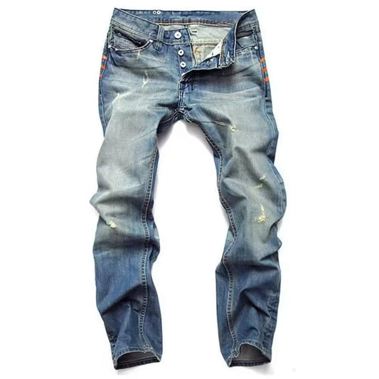 Straight-Cut Men's Jeans With Distressed Details - Dewey