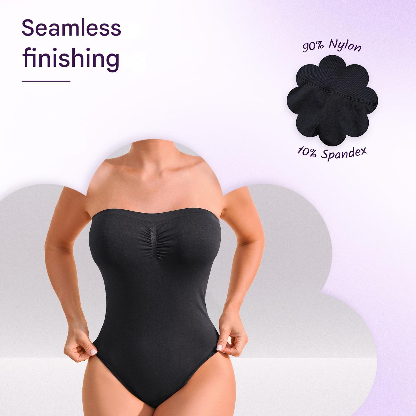 Seamless strapless shaping bodysuit with briefs – Élise