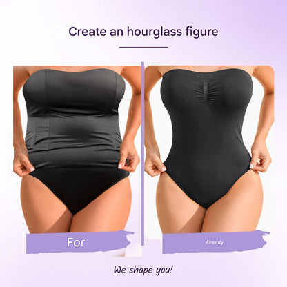 Seamless strapless shaping bodysuit with briefs – Élise