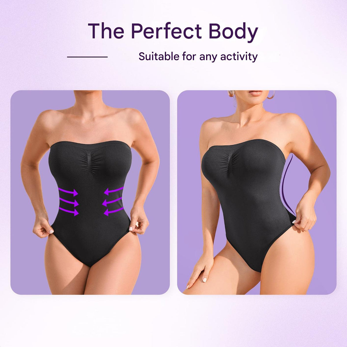 Seamless strapless shaping bodysuit with briefs – Élise