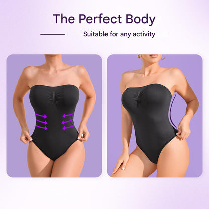Seamless strapless shaping bodysuit with briefs – Élise