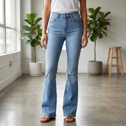 Stretchy Wide-Leg Women's Trousers - Heather