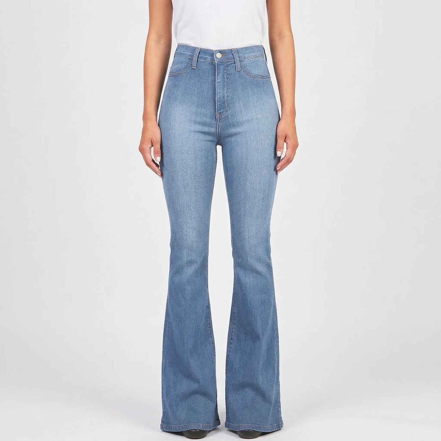 Stretchy Wide-Leg Women's Trousers - Heather