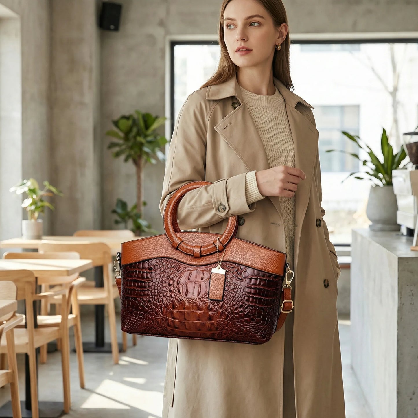 Structured Handbag With Handles - Hannah