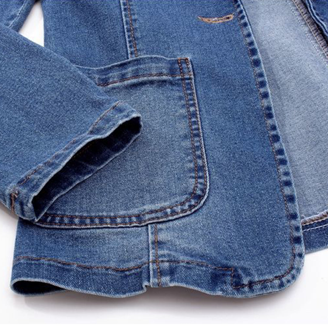 Structured Jean Blazer With Lapel Collar - Alice