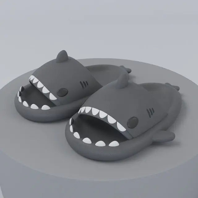 Unisex lightweight summer flip-flops with shark design – FinSteps