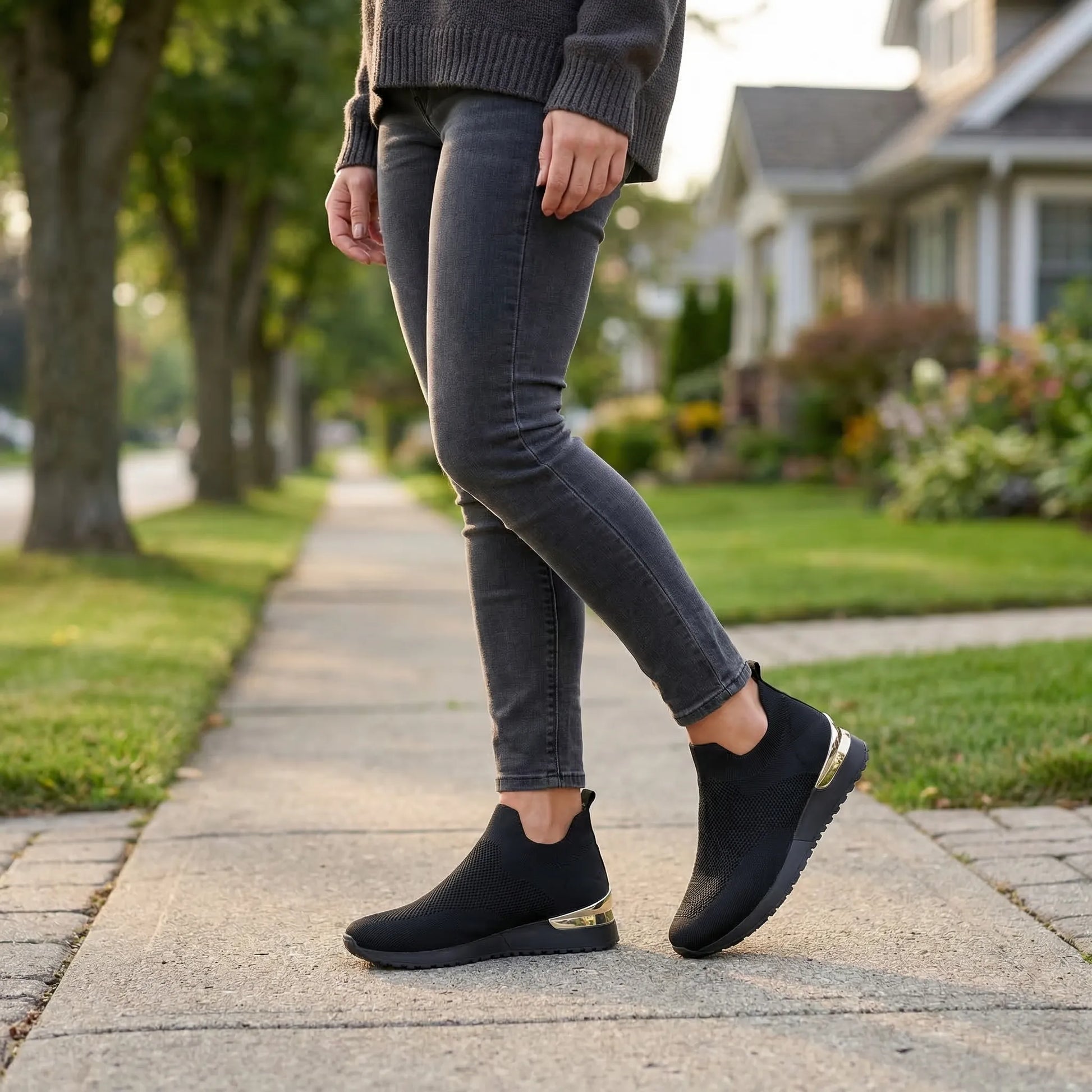Supportive Knit Sock-Style Sneaker - Hazel