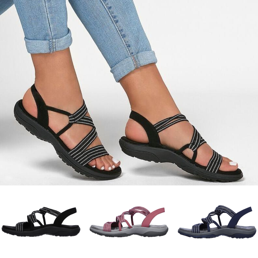 Supportive Strappy Flat Sandal - Elizabeth