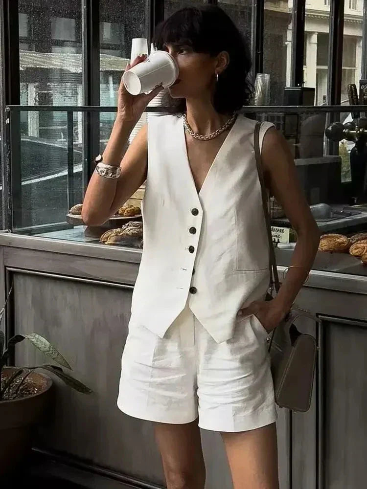 Two-piece summer outfit with vintage top – Amaya