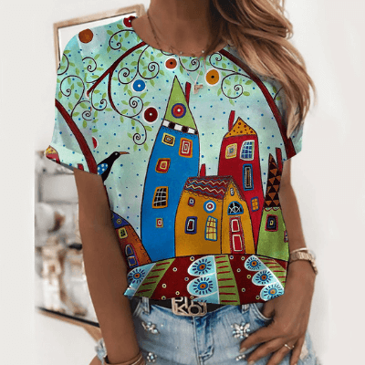Light women's T-shirt with print for everyday and holiday - SummerFun