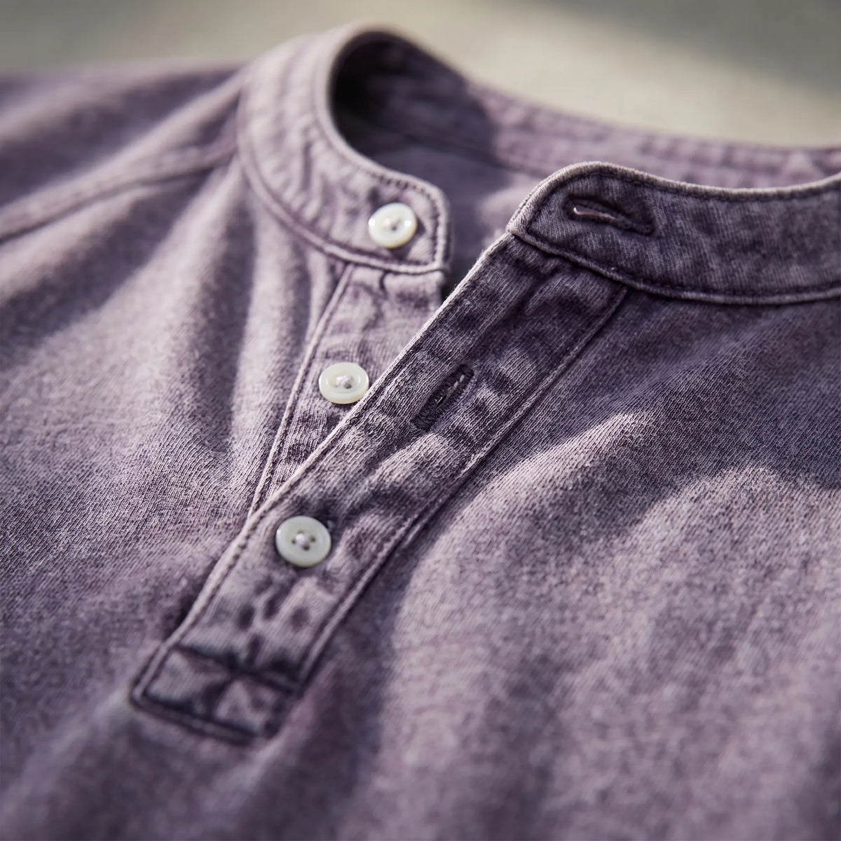 Men's Short-Sleeve Henley | Vintage Washed Button Tee 3