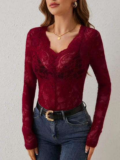 Taillierte Bluse Mit Spitzendetails - Lilia