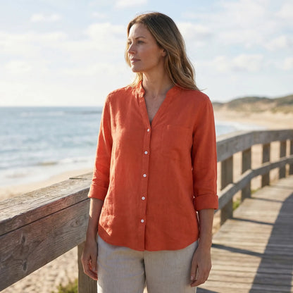 Tailored Button-Up Summer Shirt - Esther