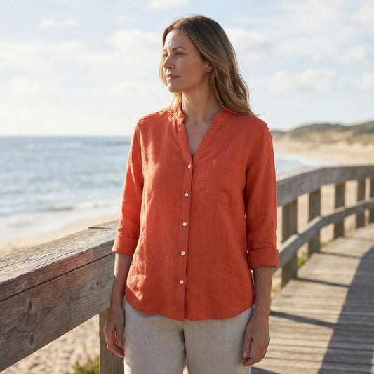 Tailored Button-Up Summer Shirt - Esther