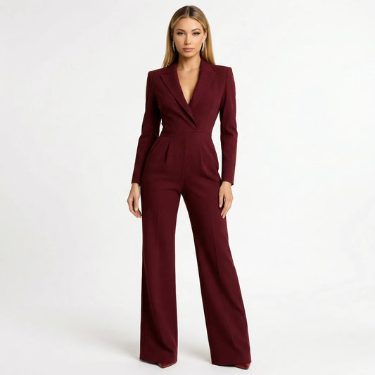 Tailored Wide-Leg Blazer Jumpsuit - Luisa