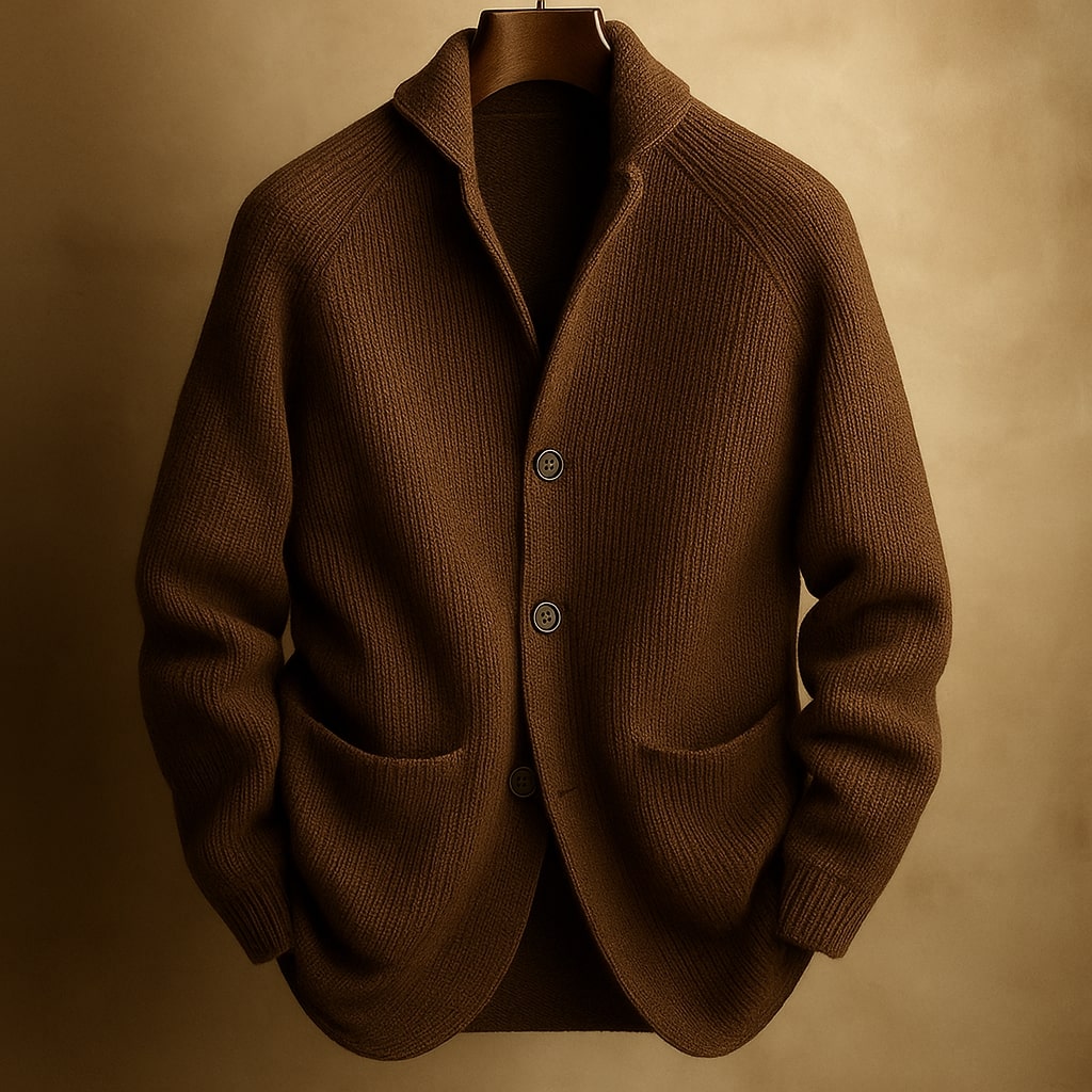 Tapered Shawl Collar Cardigan - Abraham