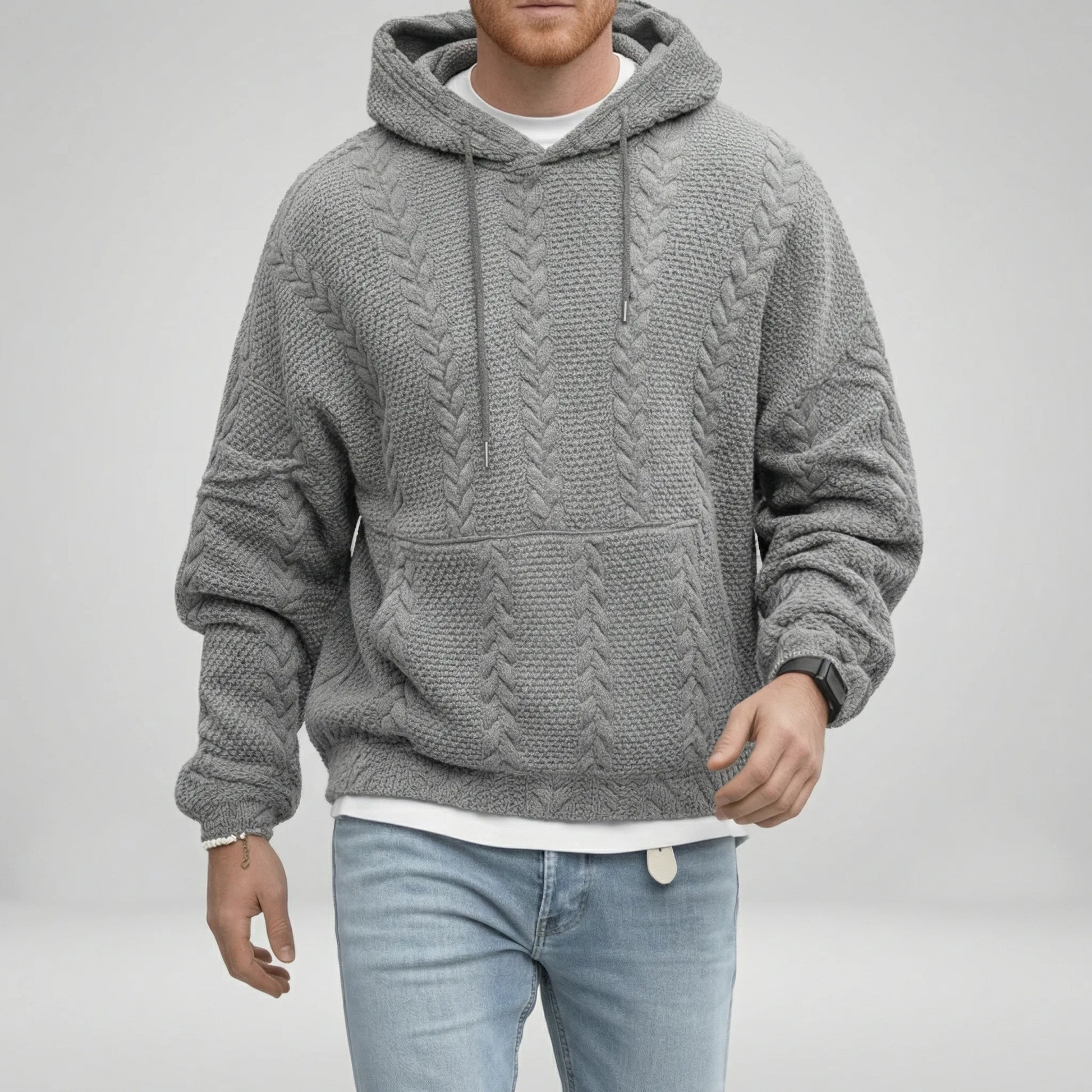 Textured Hooded Jumper - Carlos