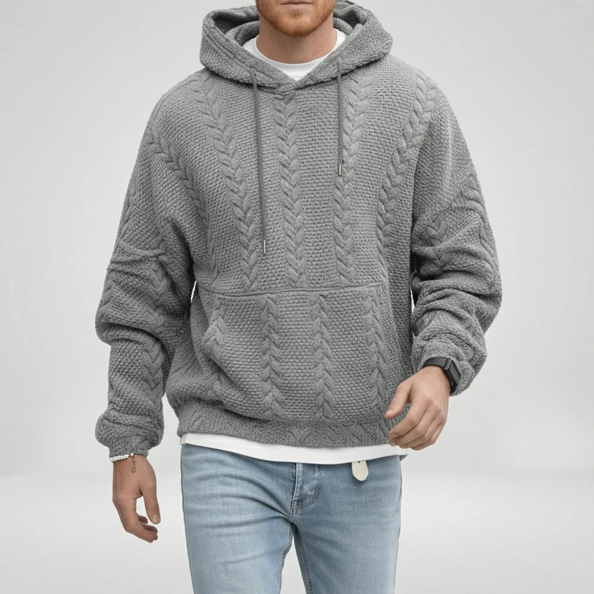 Textured Hooded Jumper - Carlos