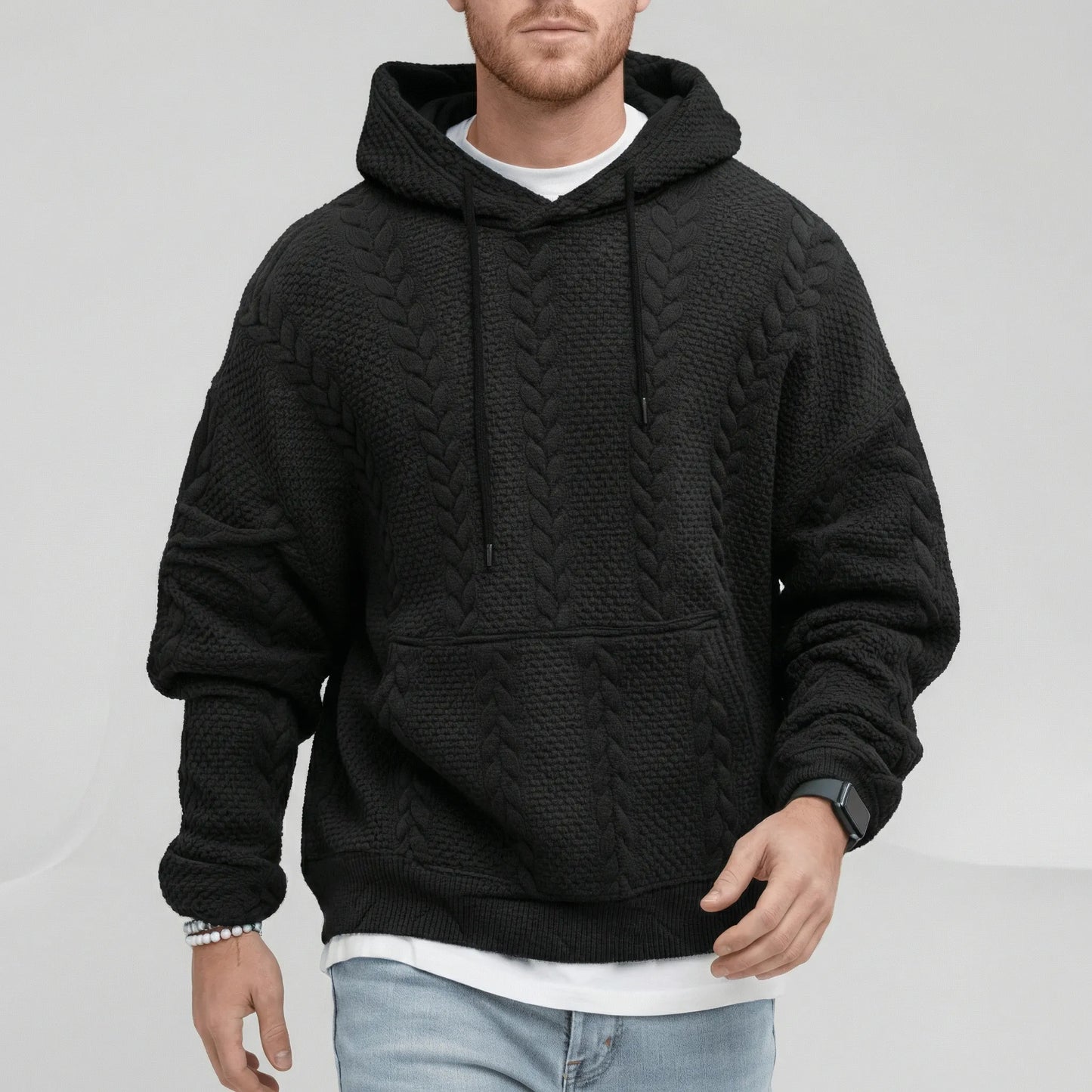 Textured Hooded Jumper - Carlos