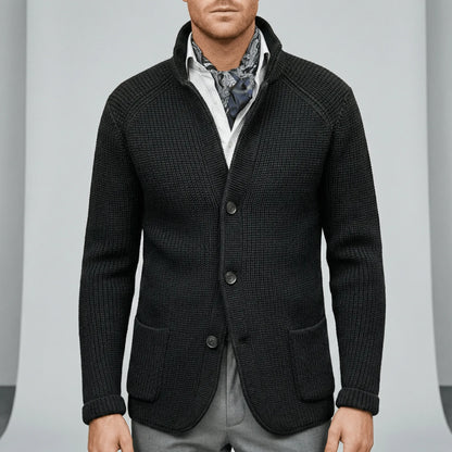 Textured Knitted Cardigan With Long Sleeves - Lennox