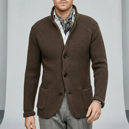 Textured Knitted Cardigan With Long Sleeves - Lennox