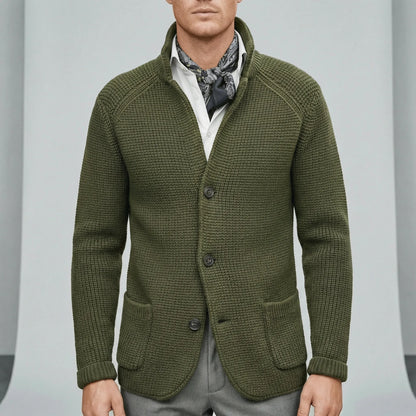 Textured Knitted Cardigan With Long Sleeves - Lennox