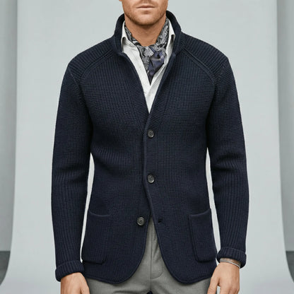 Textured Knitted Cardigan With Long Sleeves - Lennox