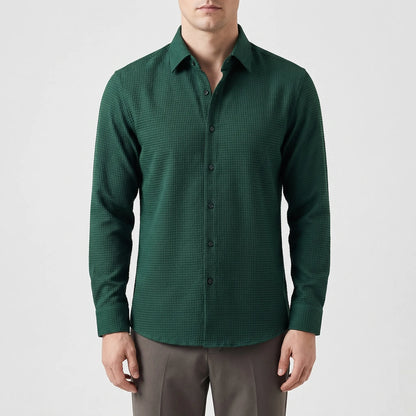 Textured Long-Sleeve Button-Up Shirt - Lester