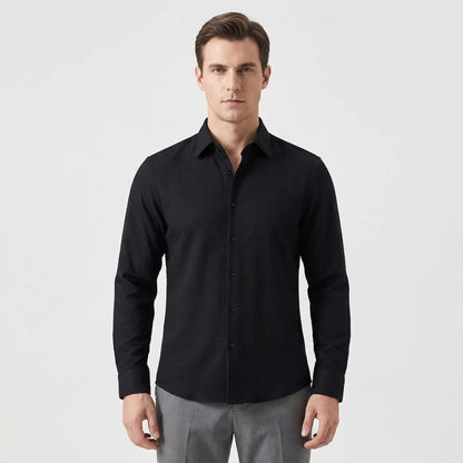 Textured Long-Sleeve Button-Up Shirt - Lester