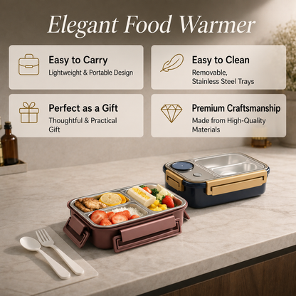 Insulated Food Thermos | Stainless Steel Compartments | Leakproof Lid 3