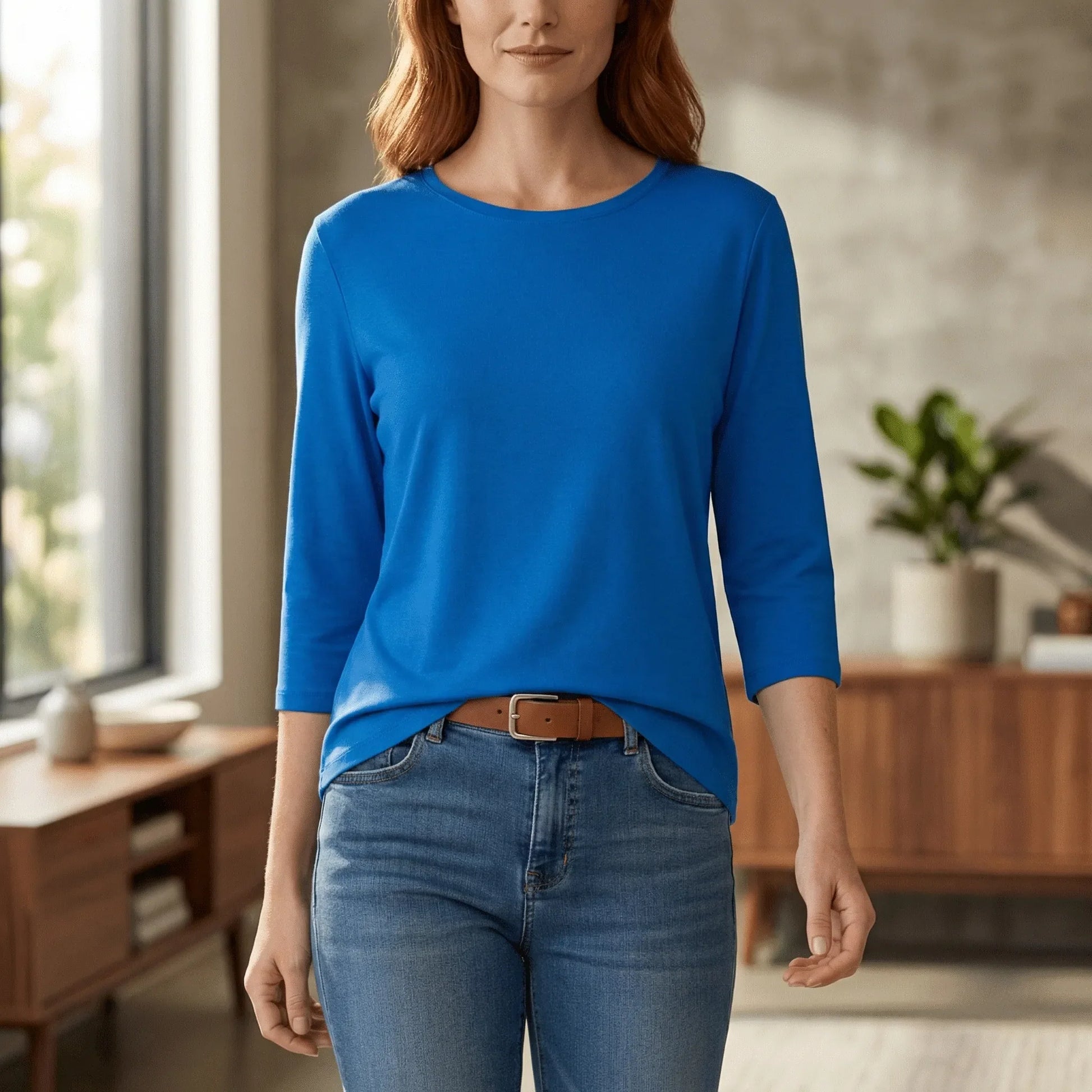 Three-Quarter Sleeve Womens T-Shirt - Lucienne