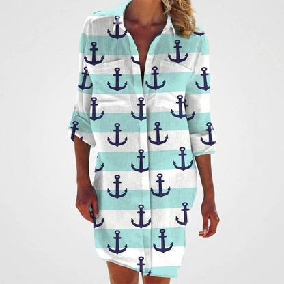 Tie-Dye Print Shirt Dress - Vanessa