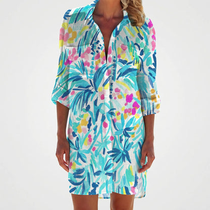 Tie-Dye Print Shirt Dress - Vanessa