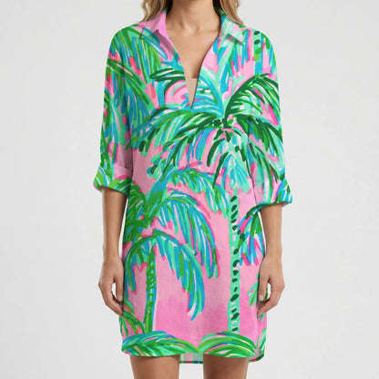 Tie-Dye Print Shirt Dress - Vanessa