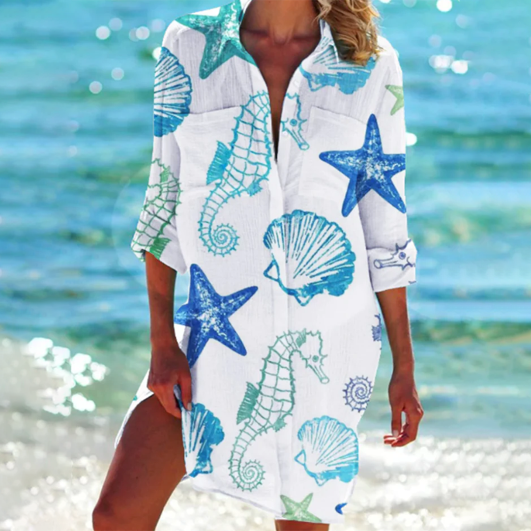 Tie-Dye Print Shirt Dress - Vanessa