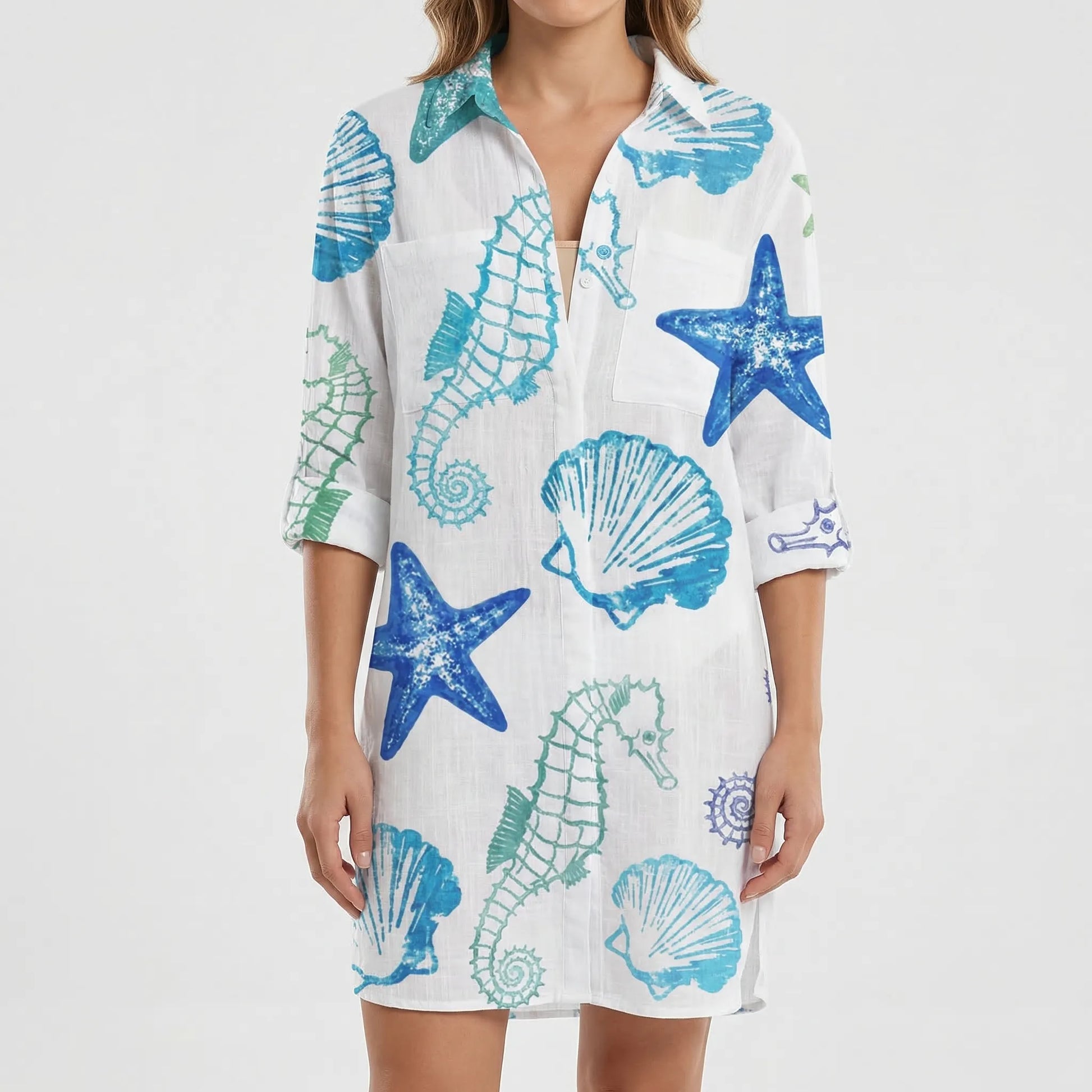 Tie-Dye Print Shirt Dress - Vanessa