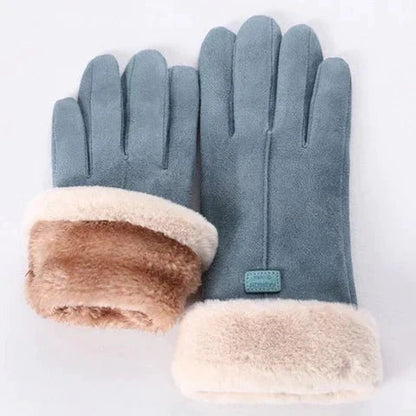 Touchscreen-Compatible Winter Gloves With Plush Trim - Debra