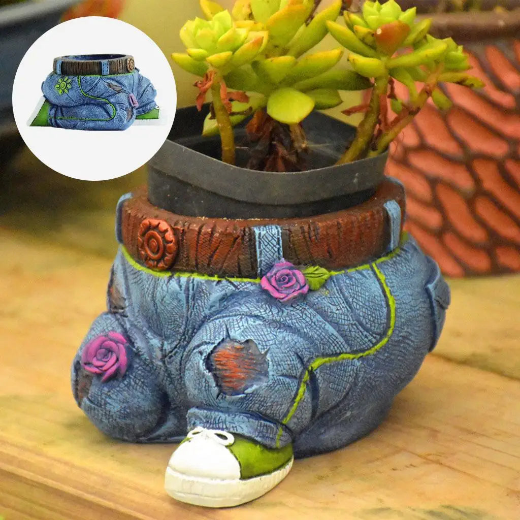Gardener Resin Succulent Pot Sculpture - GardenBuddy
