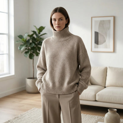 Turtleneck Oversized Jumper - Louisa