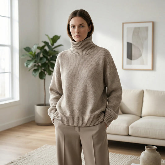 Turtleneck Oversized Jumper - Louisa