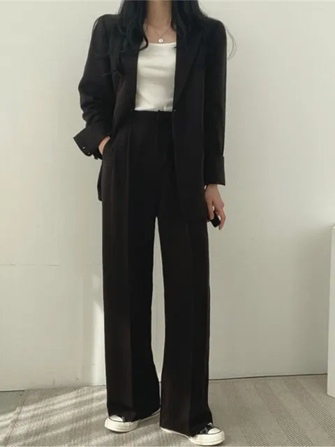 Two-Piece Blazer And Wide-Leg Trouser Set - Margie