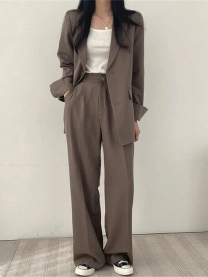 Two-Piece Blazer And Wide-Leg Trouser Set - Margie