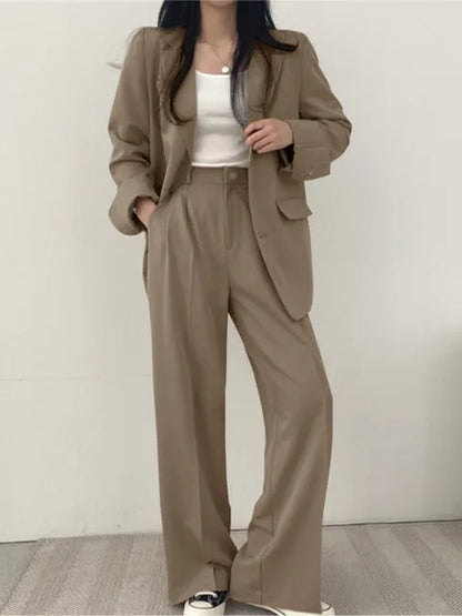 Two-Piece Blazer And Wide-Leg Trouser Set - Margie
