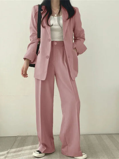Two-Piece Blazer And Wide-Leg Trouser Set - Margie