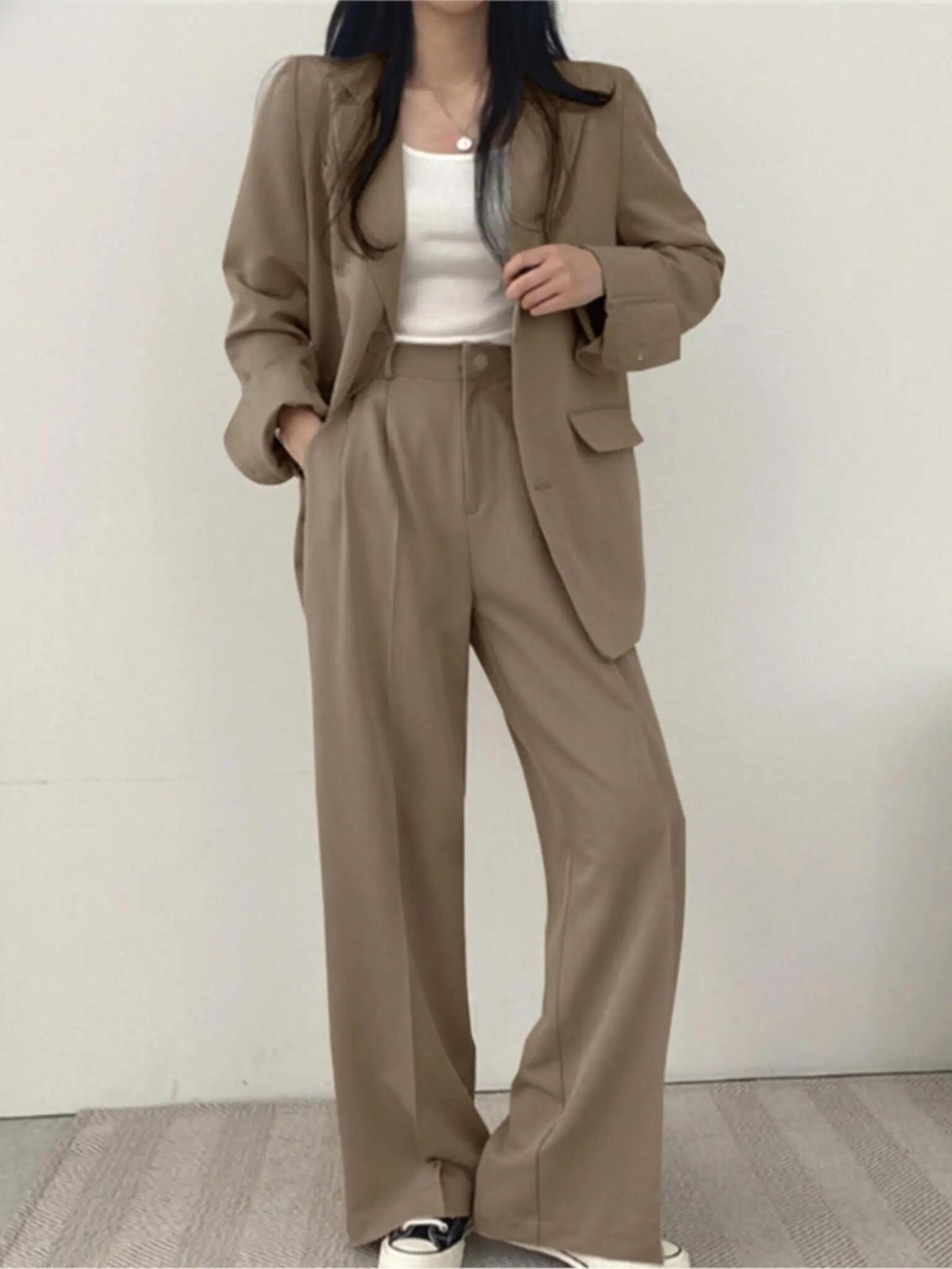 Two-Piece Blazer And Wide-Leg Trouser Set - Margie