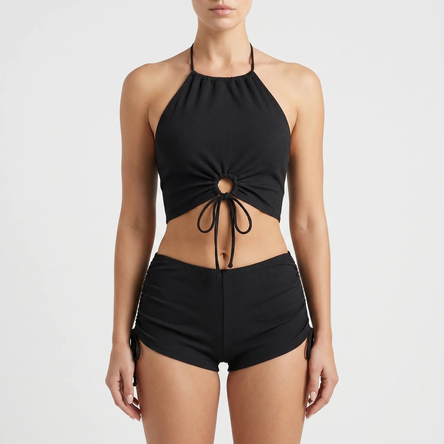 Two-Piece Ribbed Swimsuit Set - Zarley
