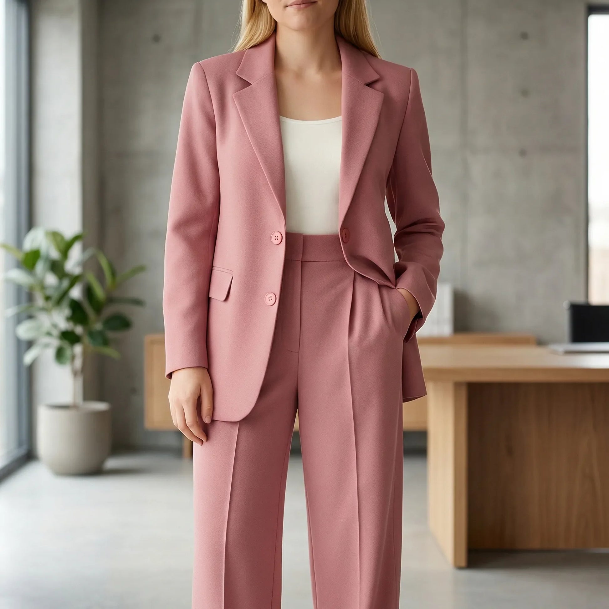Two-Piece Tailored Womens Trouser Suit - Sonja