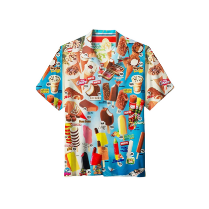 Summery men's shirt with ice-cream print – Luca