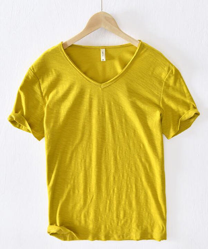 Men's V-Neck Linen Shirt – Luca