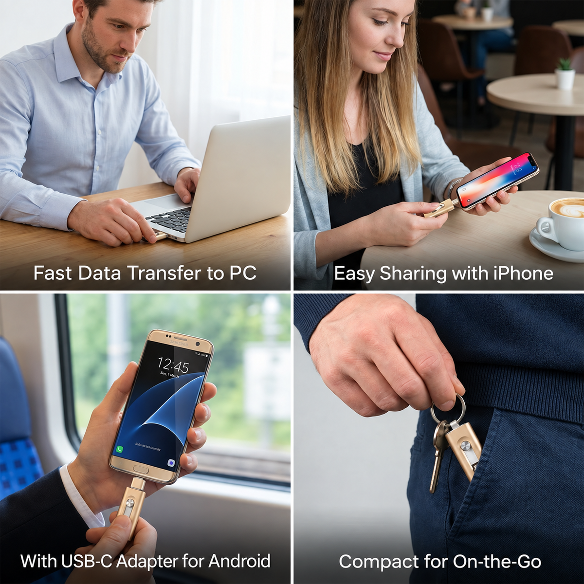 3-in-1 USB Flash Drive | USB 3.0 High-Speed with Type-C & OTG Adapter 4